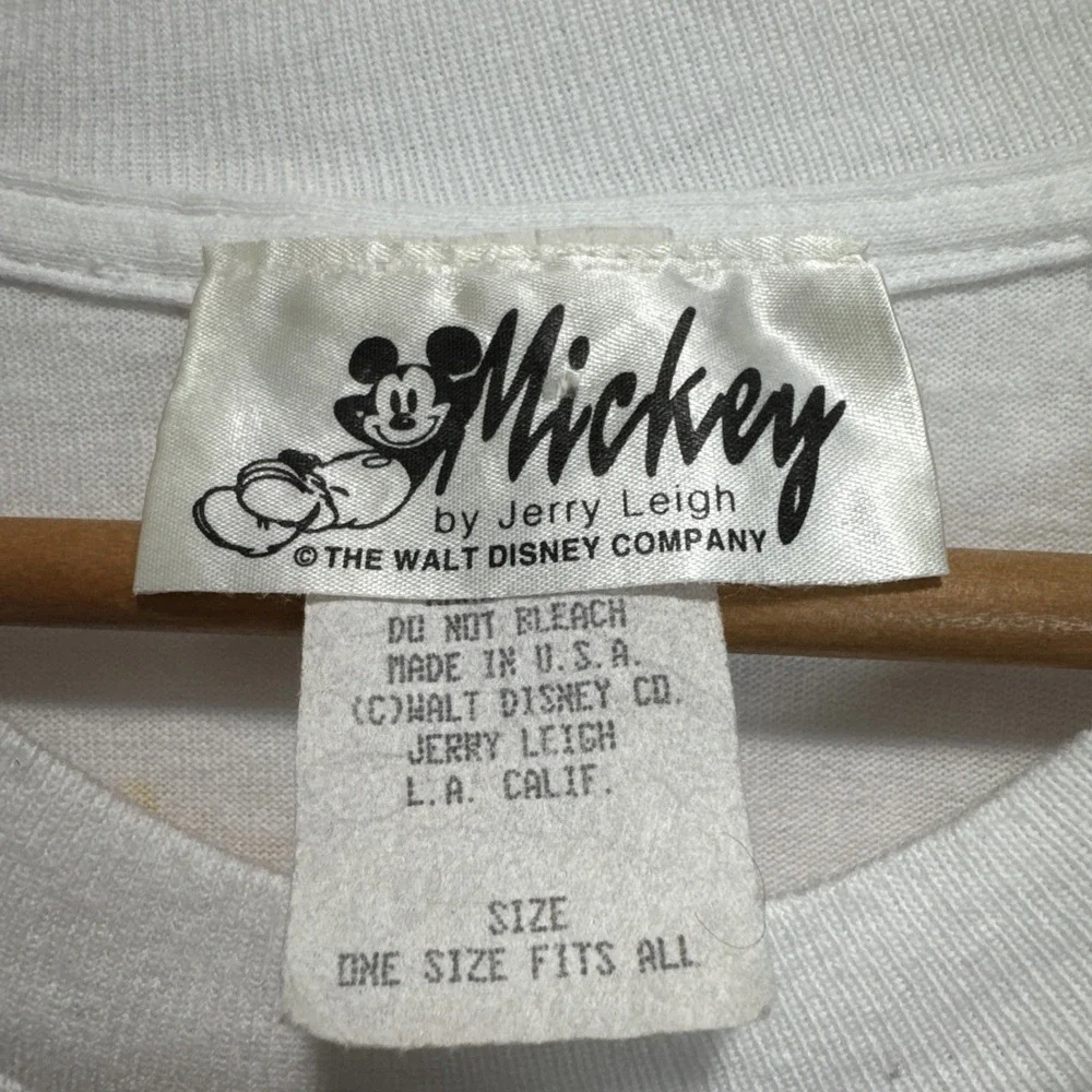VTG Mickey Mouse Jerry Leigh Tshirt Mens sz XL white single stitch overall print - Picture 3 of 10